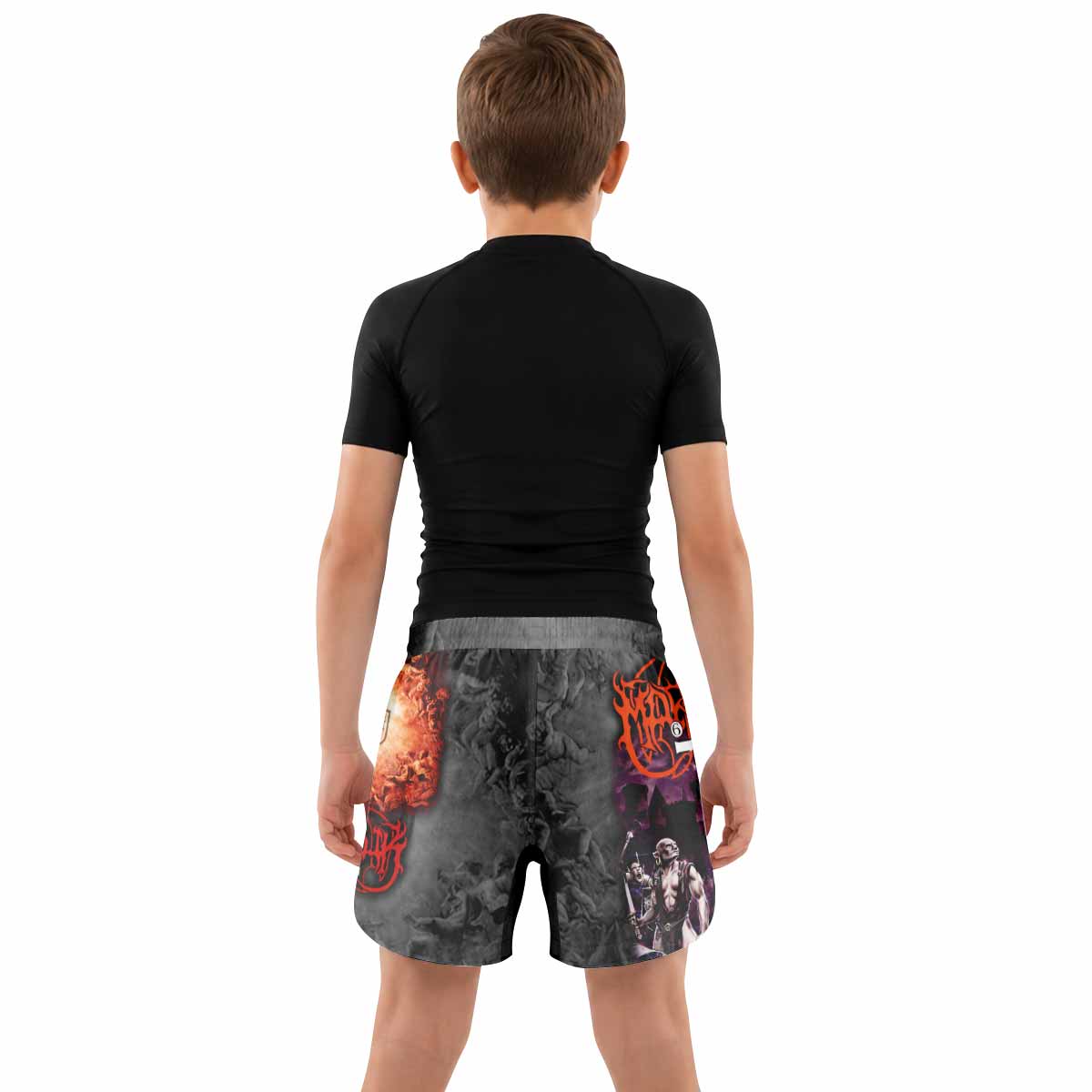 Marduk Heaven Shall Burn Kids Grappling Shorts - lifestyle