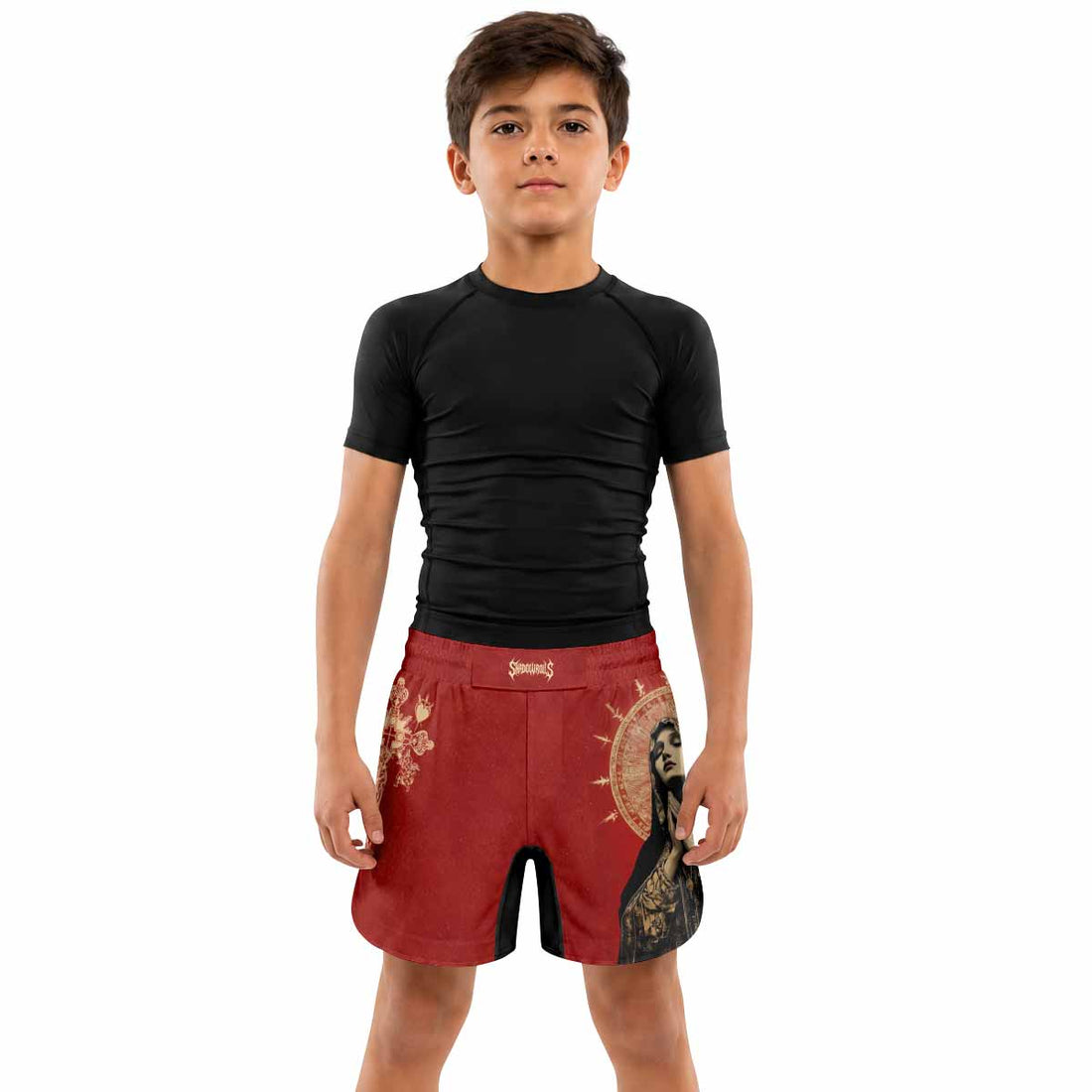 Mother of Sorrows Kids Grappling Shorts - lifestyle