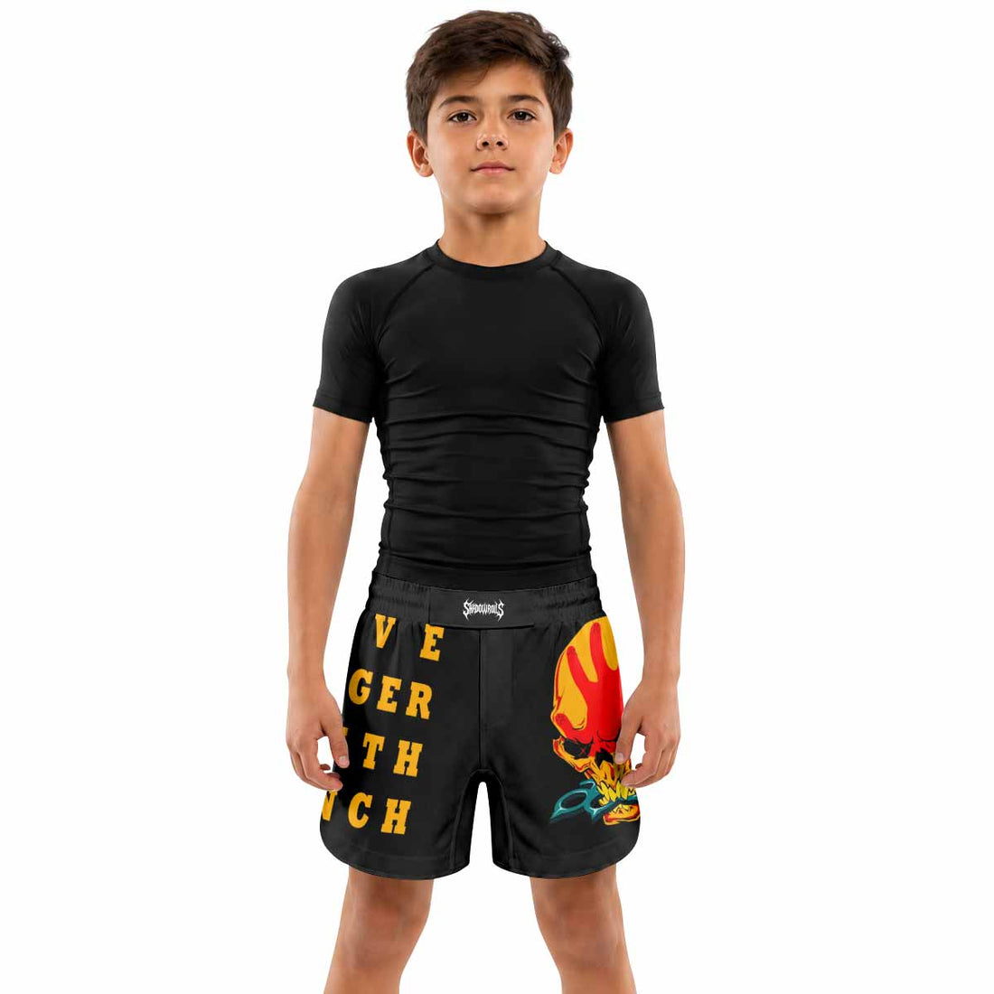 Five Finger Death Punch Camo Kids Grappling Shorts - lifestyle