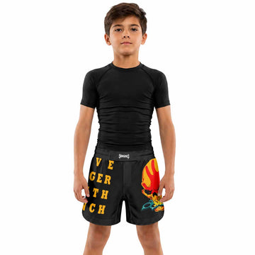 Five Finger Death Punch Camo Kids Grappling Shorts - lifestyle