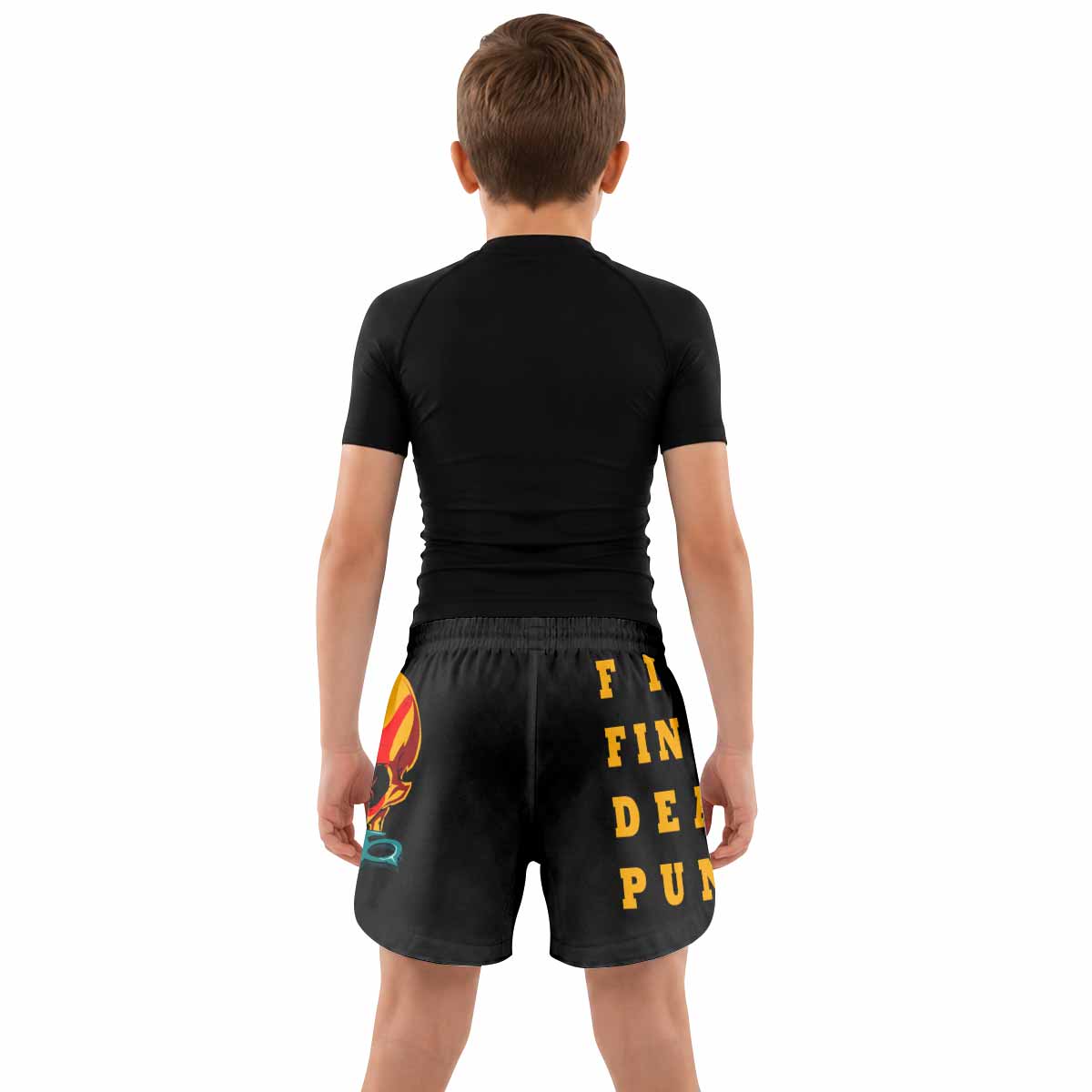 Five Finger Death Punch Camo Kids Grappling Shorts - lifestyle