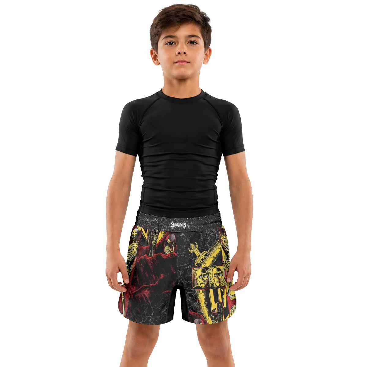 Vintage 1991 Slayer Kids Grappling Shorts - lifestyle