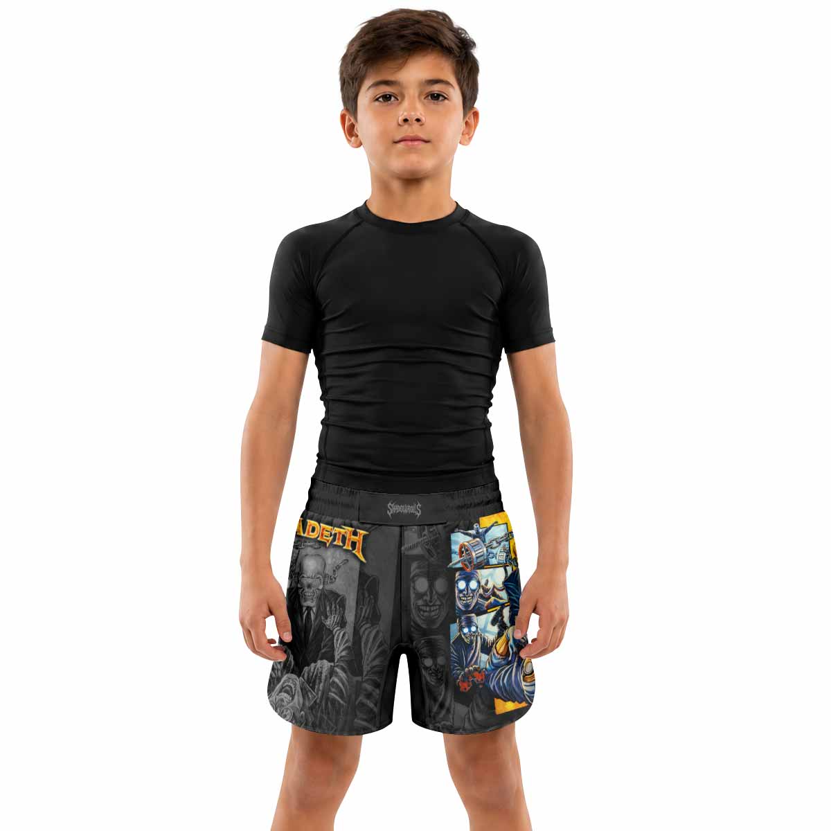 Megadeth Bloodstock Euro Tour Kids Grappling Shorts - lifestyle