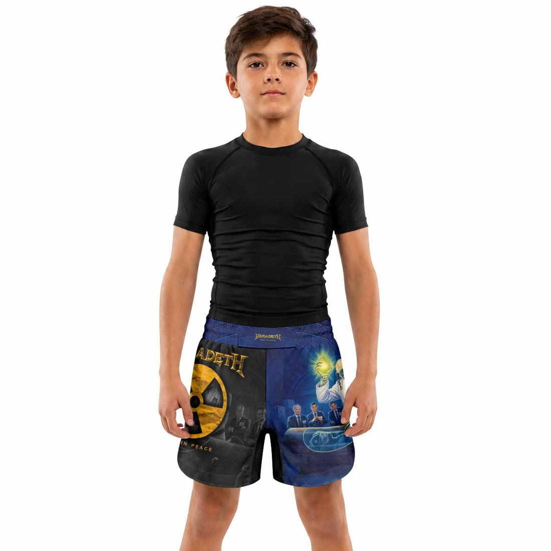 Megadeth Roll In Peace Kids Grappling Shorts - lifestyle