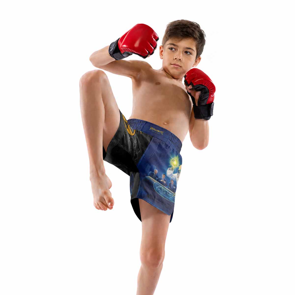 Megadeth Roll In Peace Kids Grappling Shorts - lifestyle