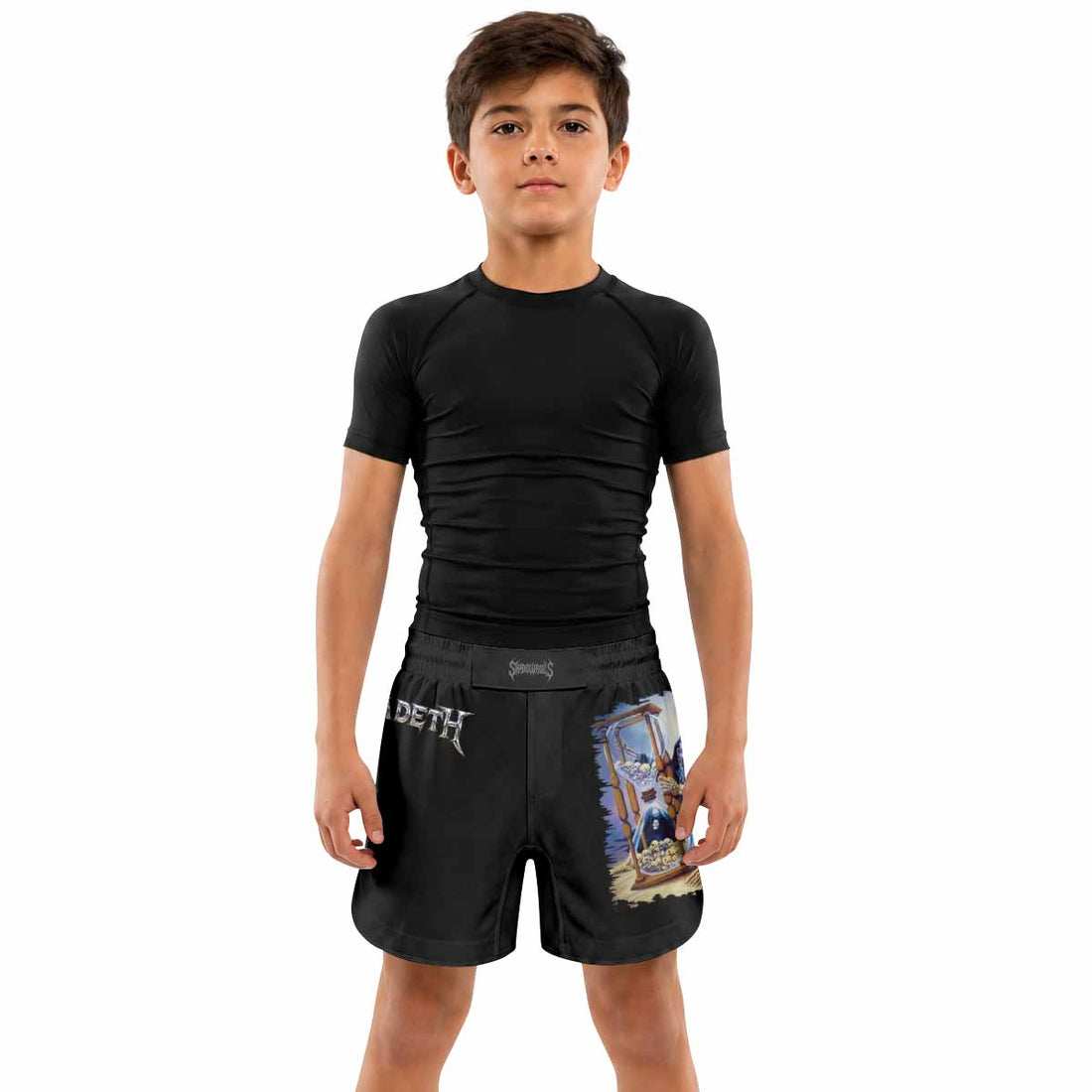 Megadeth Countdown to Submission Kids Grappling Shorts - lifestyle