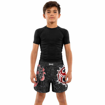 Crimson Faith Cross Kids Grappling Shorts - lifestyle
