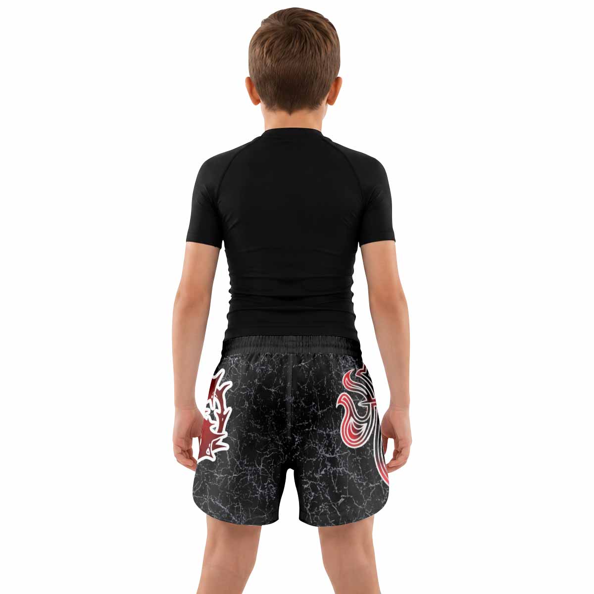 Crimson Faith Cross Kids Grappling Shorts - lifestyle