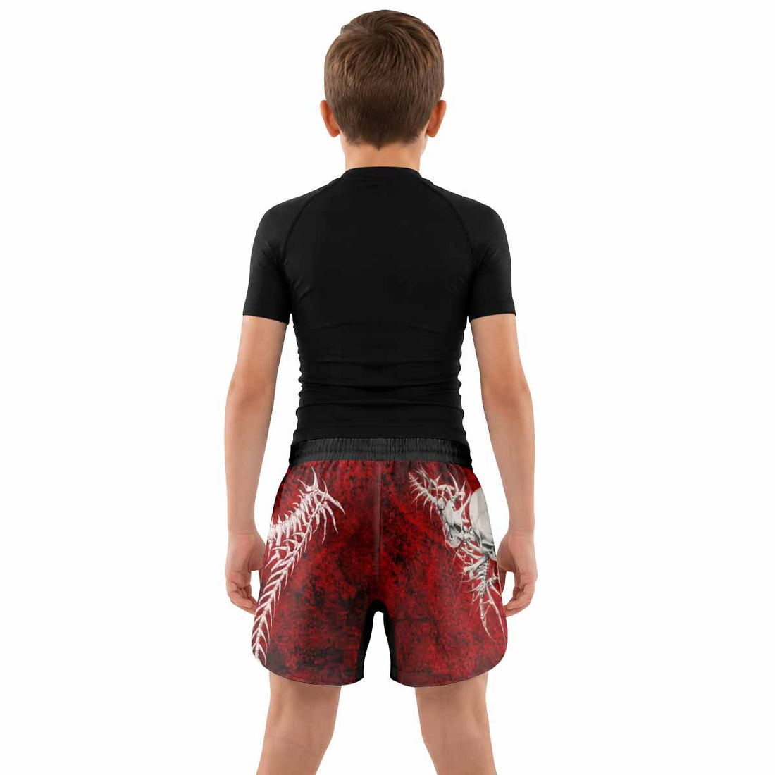 Blood Spine Skull Kids Grappling Shorts - lifestyle