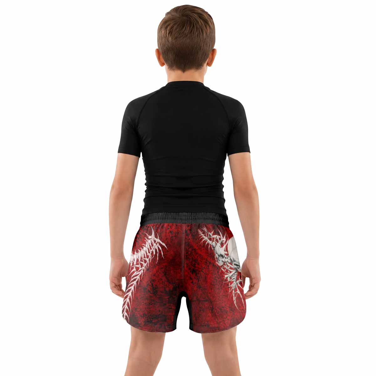 Blood Spine Skull Kids Grappling Shorts - lifestyle