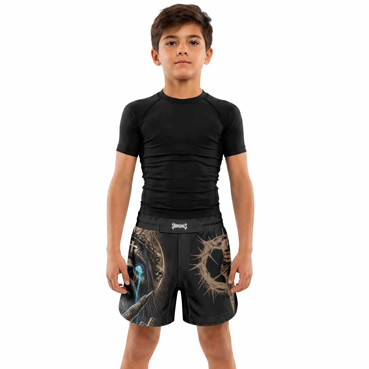 Tears Of Christ Kids Grappling Shorts - lifestyle