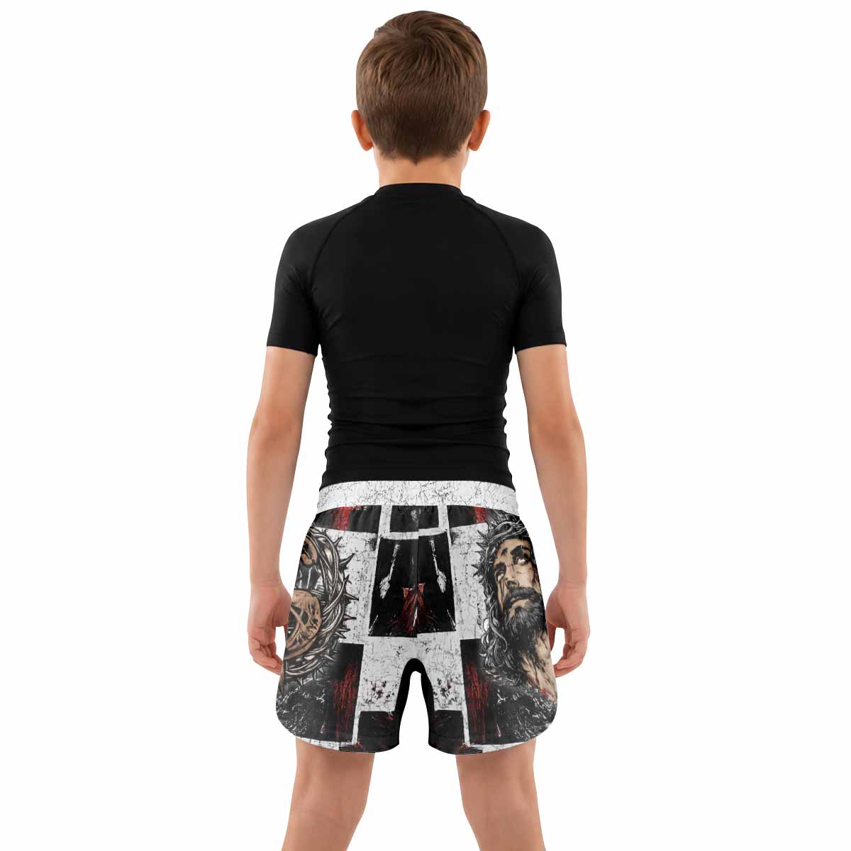 Man of Sorrows Kids Grappling Shorts - lifestyle