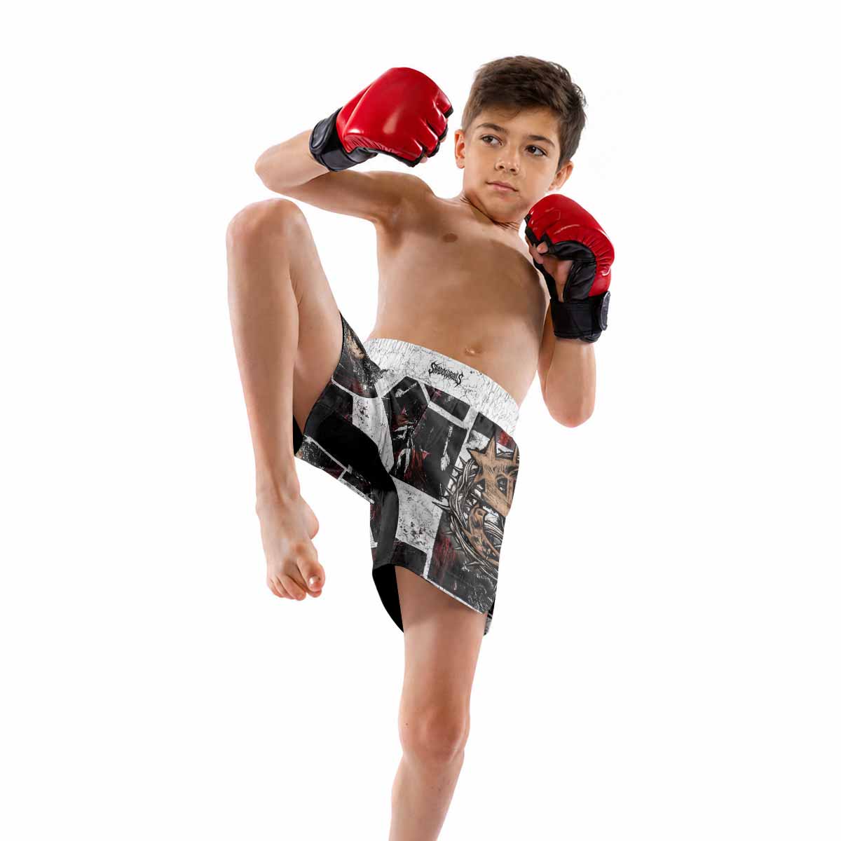Man of Sorrows Kids Grappling Shorts - lifestyle
