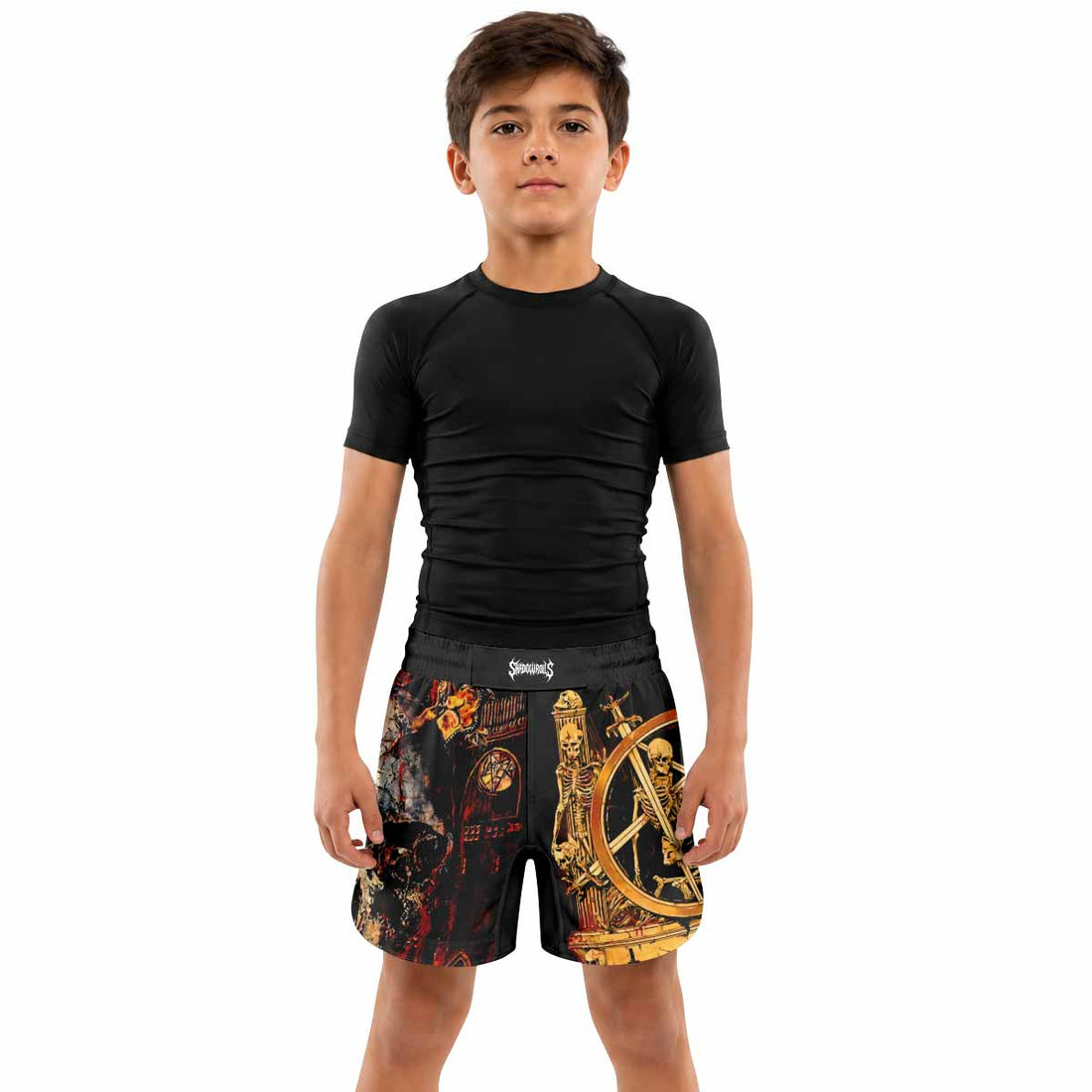 Slayer South Of Heaven Kids Grappling Shorts - lifestyle