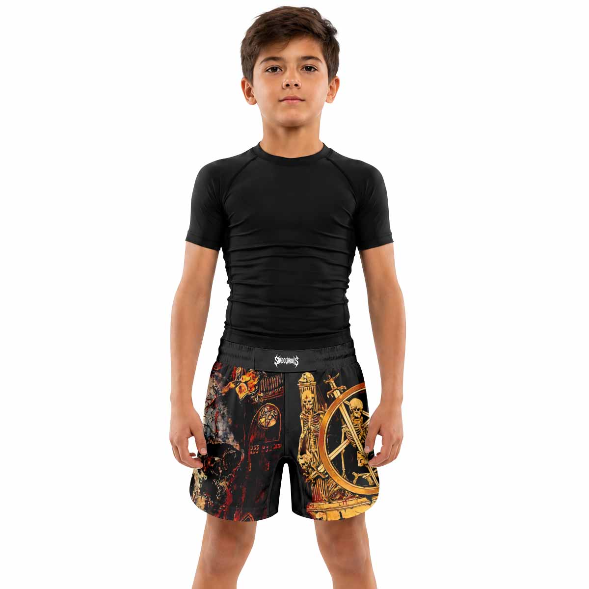 Slayer South Of Heaven Kids Grappling Shorts - lifestyle