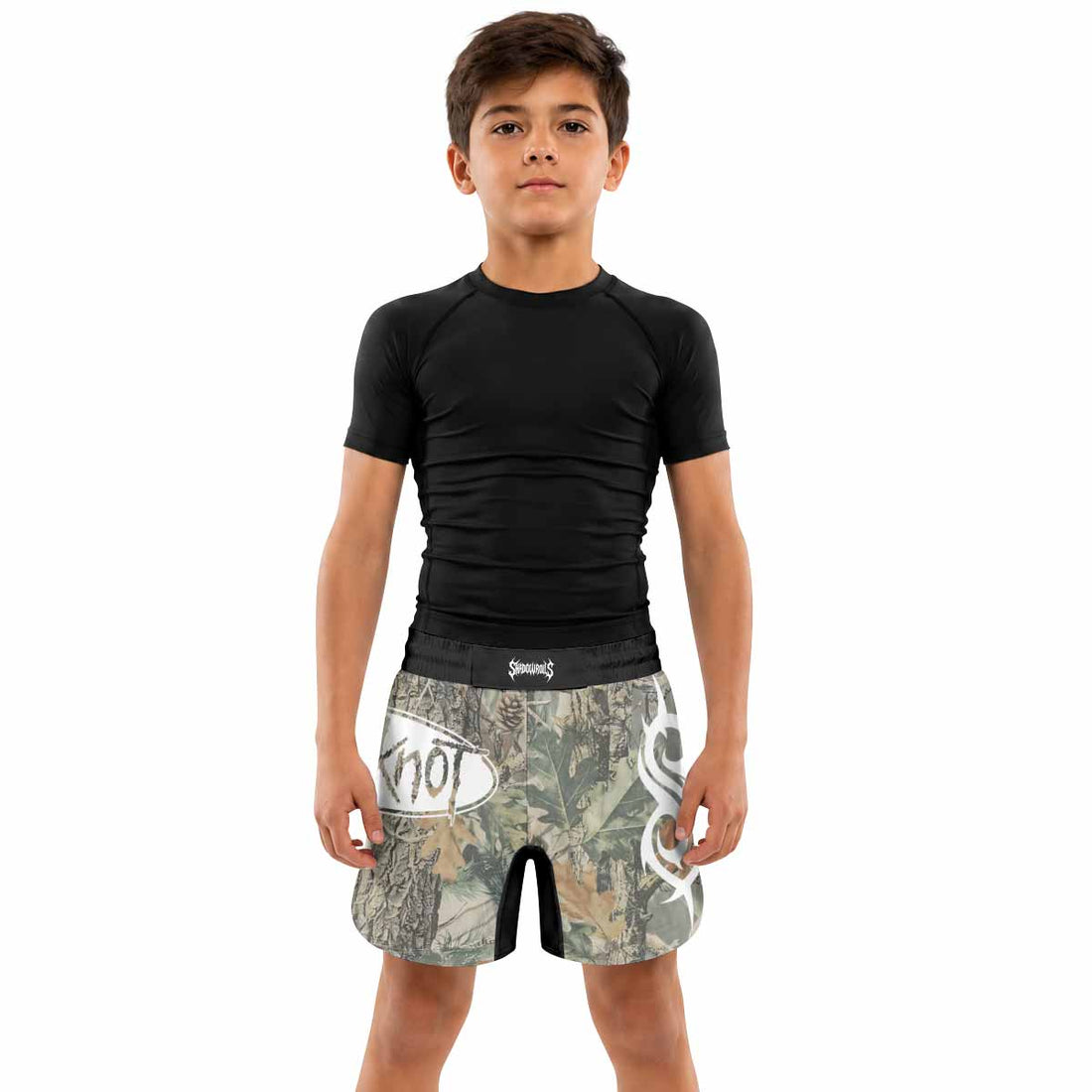 Slipknot Forest Camo Kids Grappling Shorts - lifestyle
