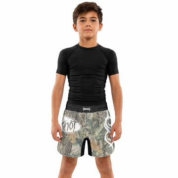 Slipknot Forest Camo Kids Grappling Shorts - lifestyle