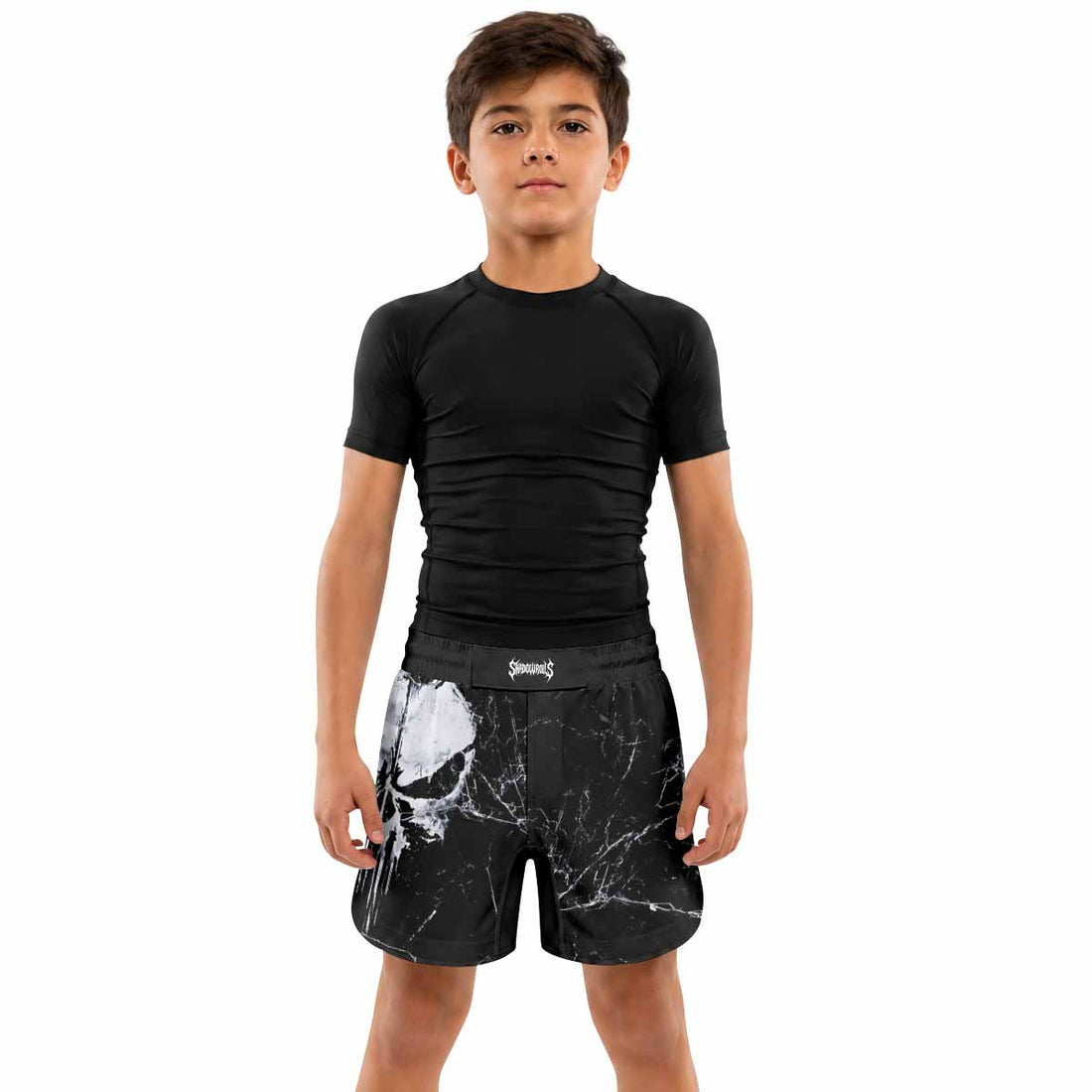 Punisher War Skull Kids Grappling Shorts - lifestyle