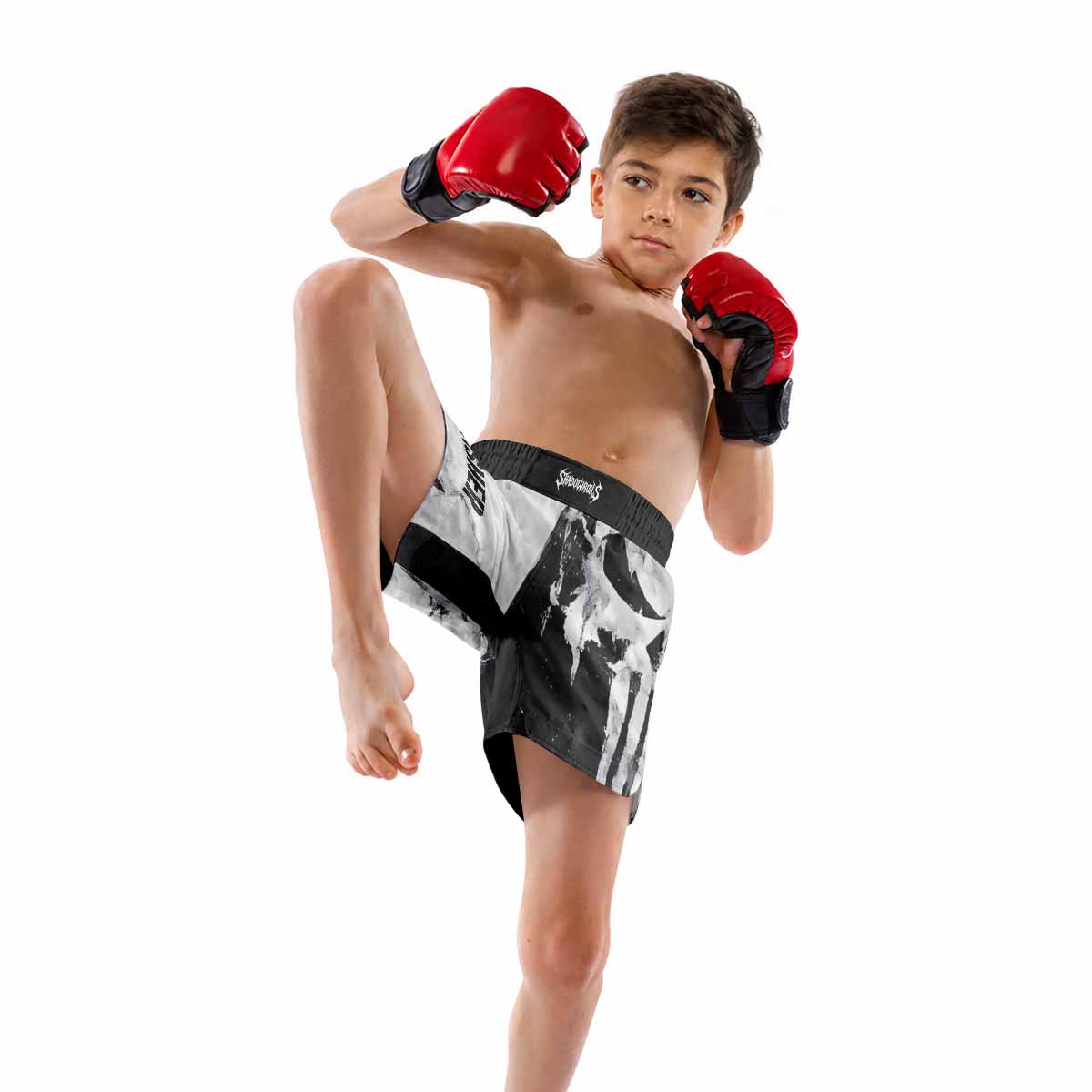 Punisher Ghost Skull Kids Grappling Shorts - lifestyle