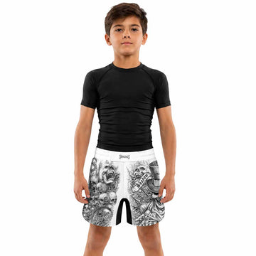Memento Mori Skull Kids Grappling Shorts - lifestyle