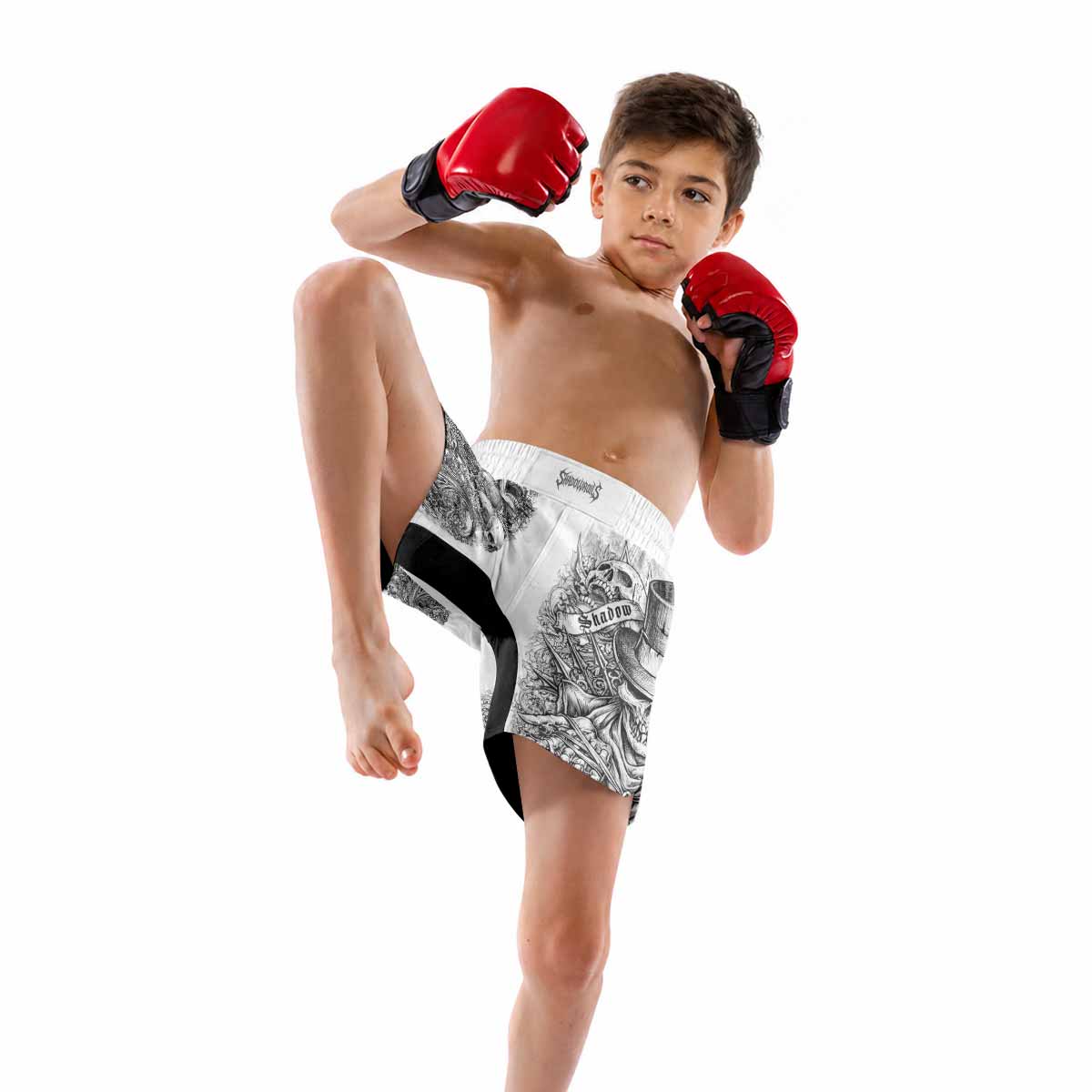 Memento Mori Skull Kids Grappling Shorts - lifestyle