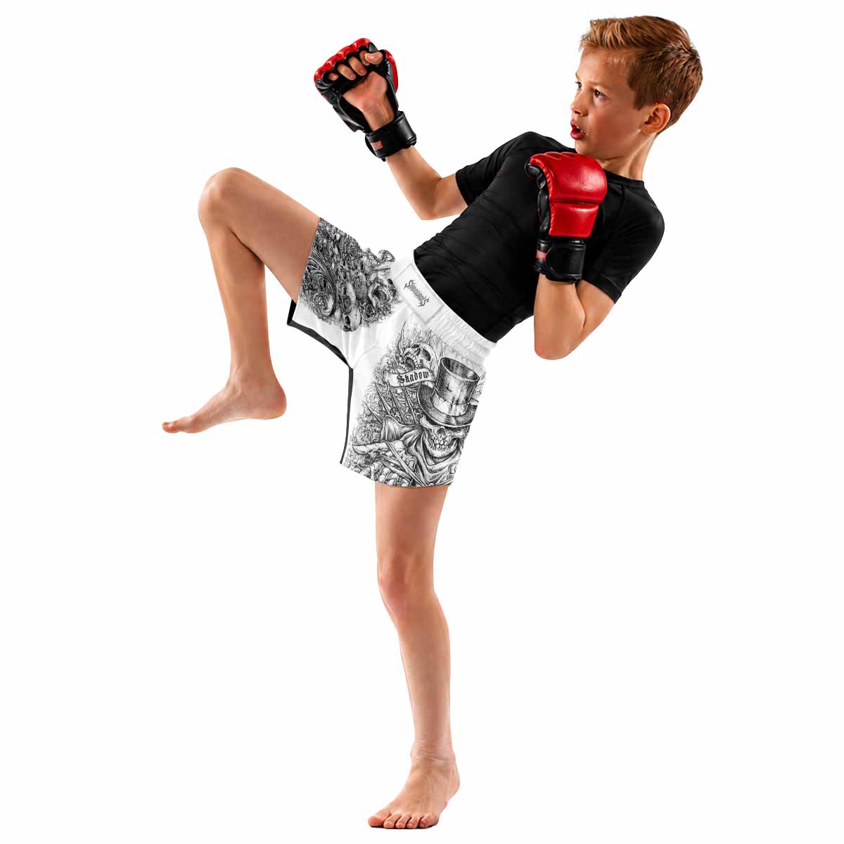 Memento Mori Skull Kids Grappling Shorts - lifestyle