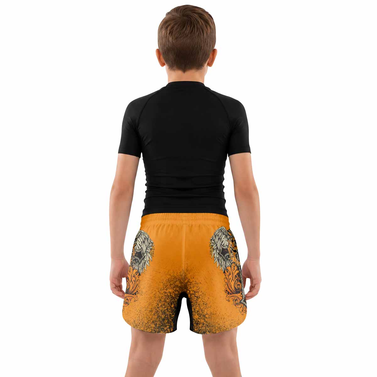 Faith Over Fear Crown Cross Kids Grappling Shorts - lifestyle