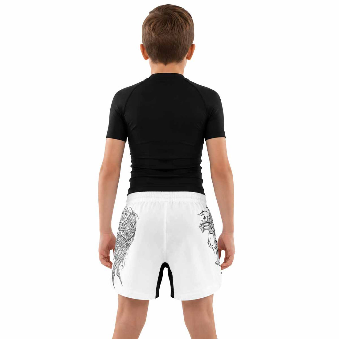 Angel Wings Cross Kids Grappling Shorts - lifestyle