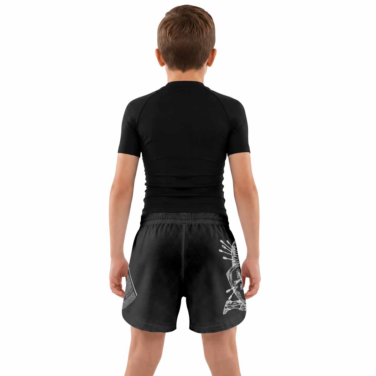 Give Me an Army Rosary Kids Grappling Shorts - lifestyle