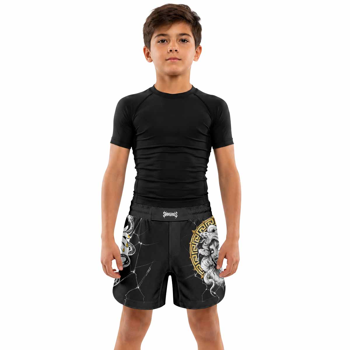 Medusa Snake Kids Grappling Shorts - lifestyle