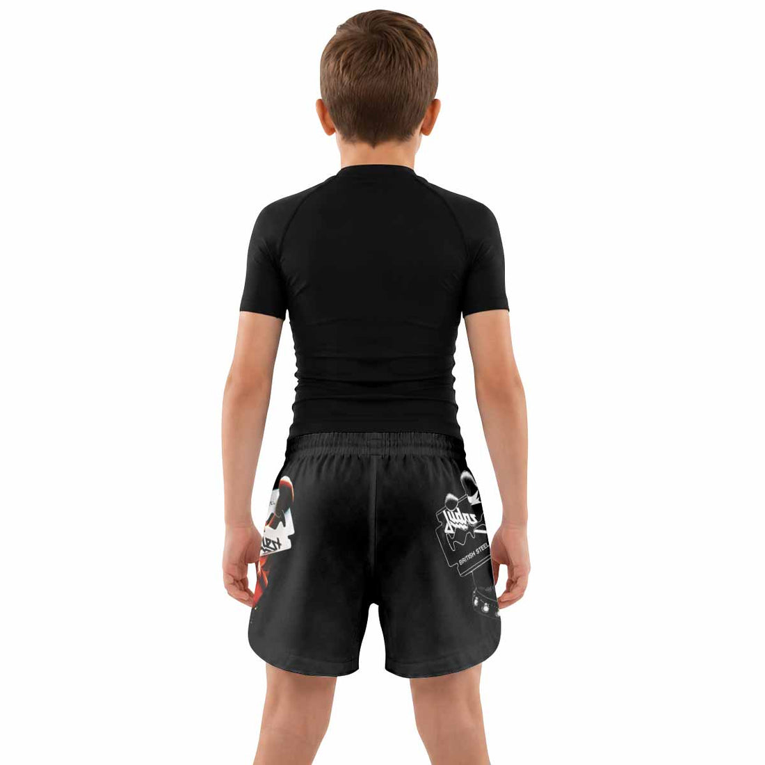 Judas Priest British Steel Kids Grappling Shorts - lifestyle
