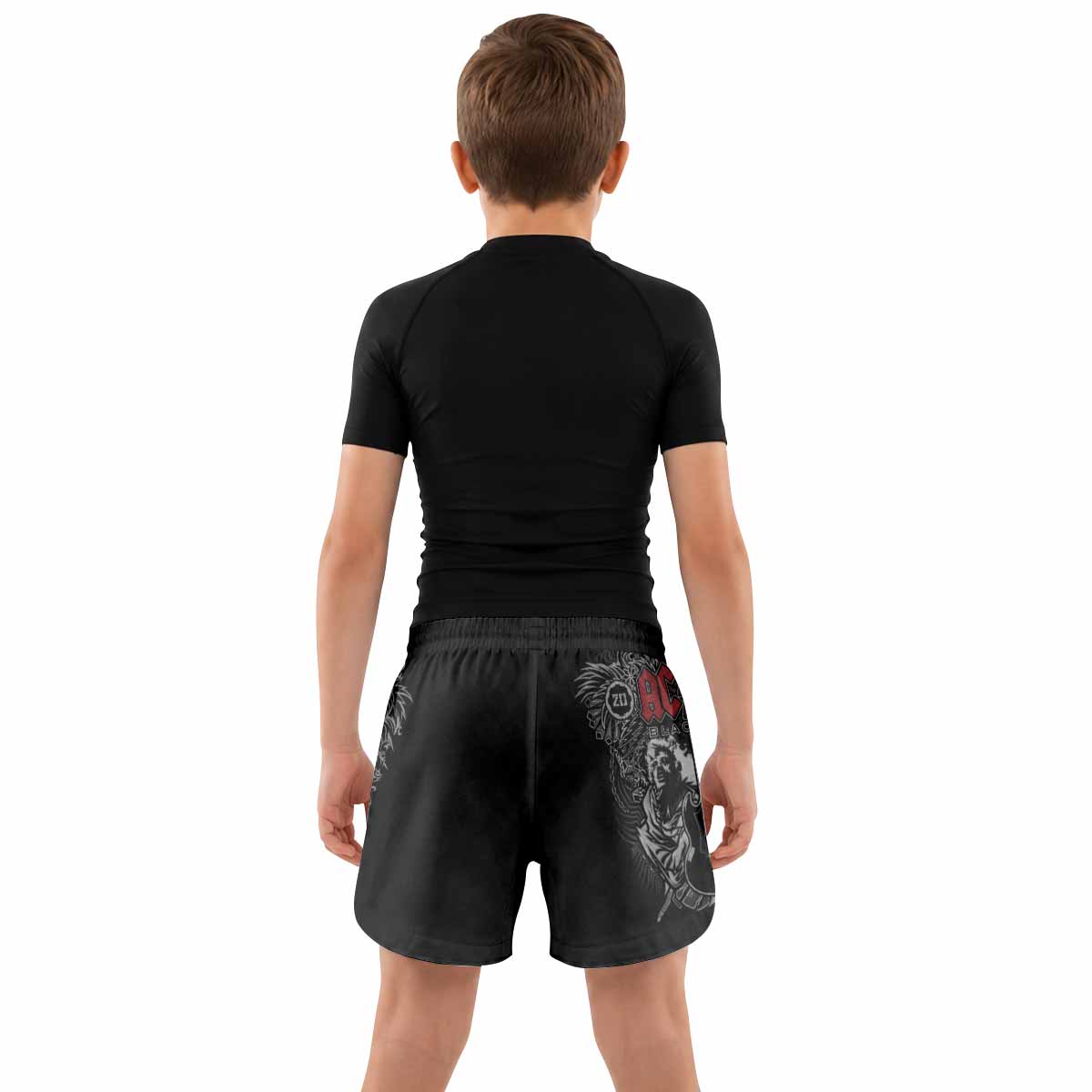 AC/DC Black Ice Kids Grappling Shorts - lifestyle