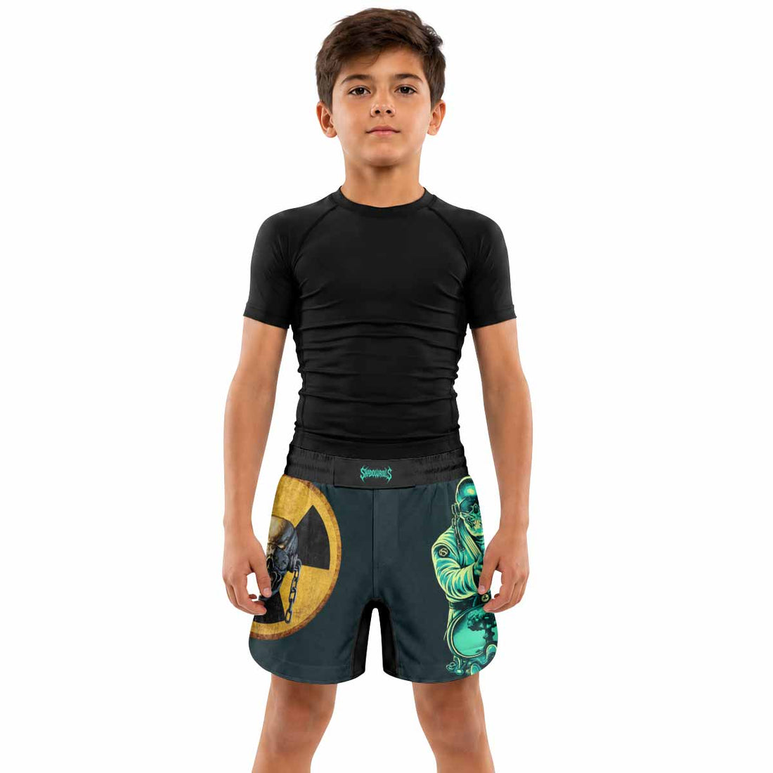 Megadeth Nuclear Skull Kids Grappling Shorts - lifestyle