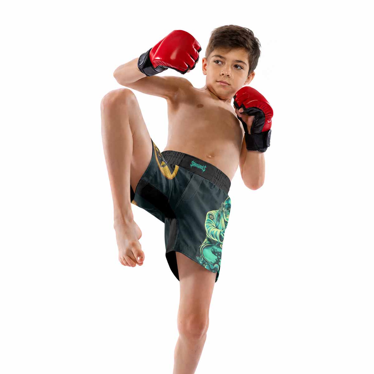 Megadeth Nuclear Skull Kids Grappling Shorts - lifestyle