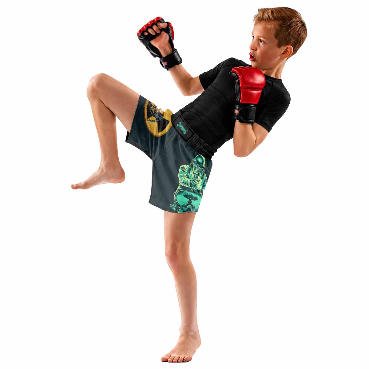 Megadeth Nuclear Skull Kids Grappling Shorts - lifestyle