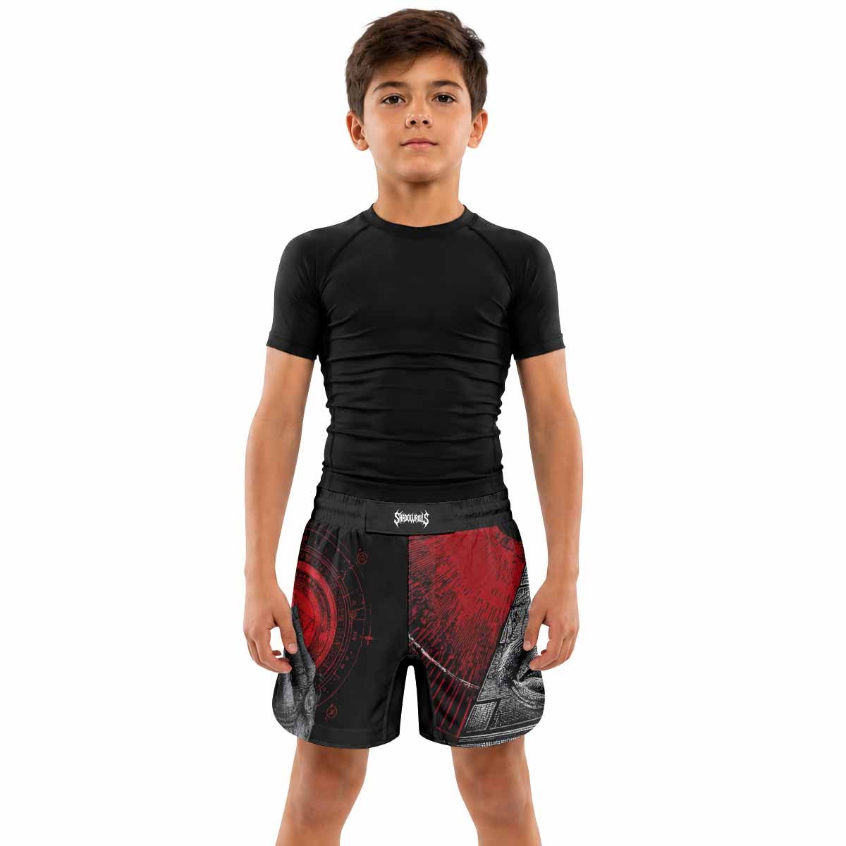 All Seeing Eye Kids Grappling Shorts - lifestyle