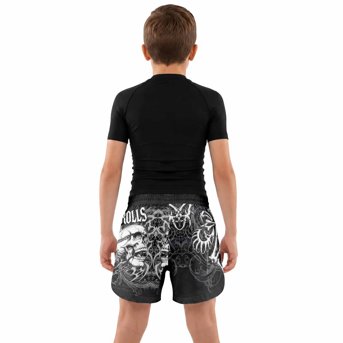 Shadowrolls Skull Cross Kids Grappling Shorts - lifestyle