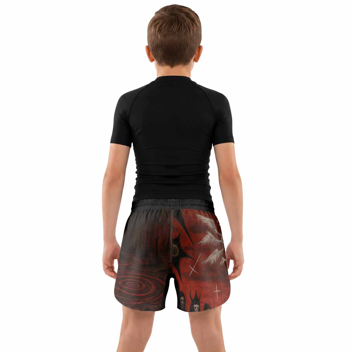 Occult Fallen Seraph Ritual Kids Grappling Shorts - lifestyle