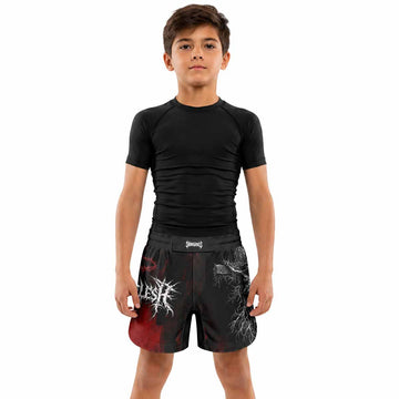 Holy Flesh Crown of Thorns Kids Grappling Shorts - lifestyle