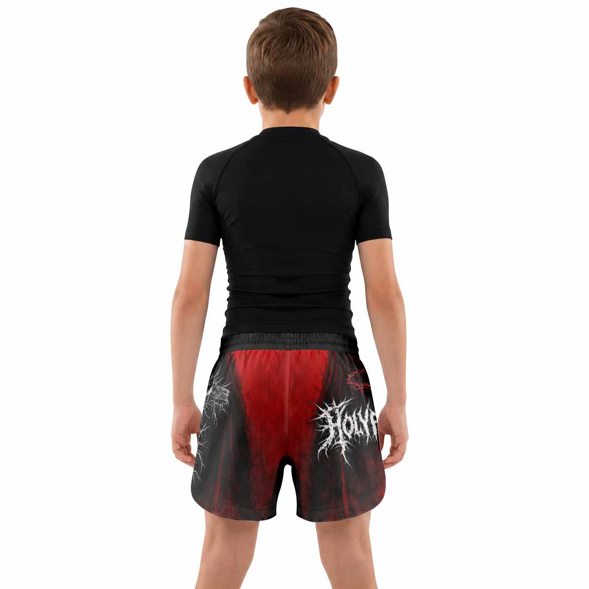 Holy Flesh Crown of Thorns Kids Grappling Shorts - lifestyle