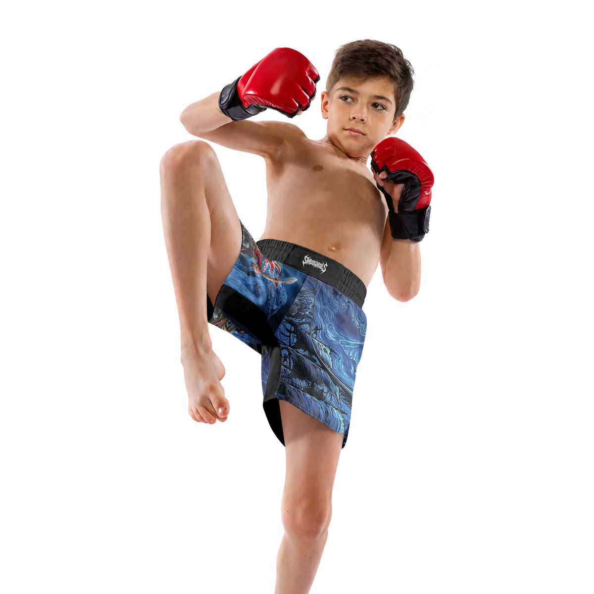 Iron Maiden England Flag Kids Grappling Shorts - lifestyle