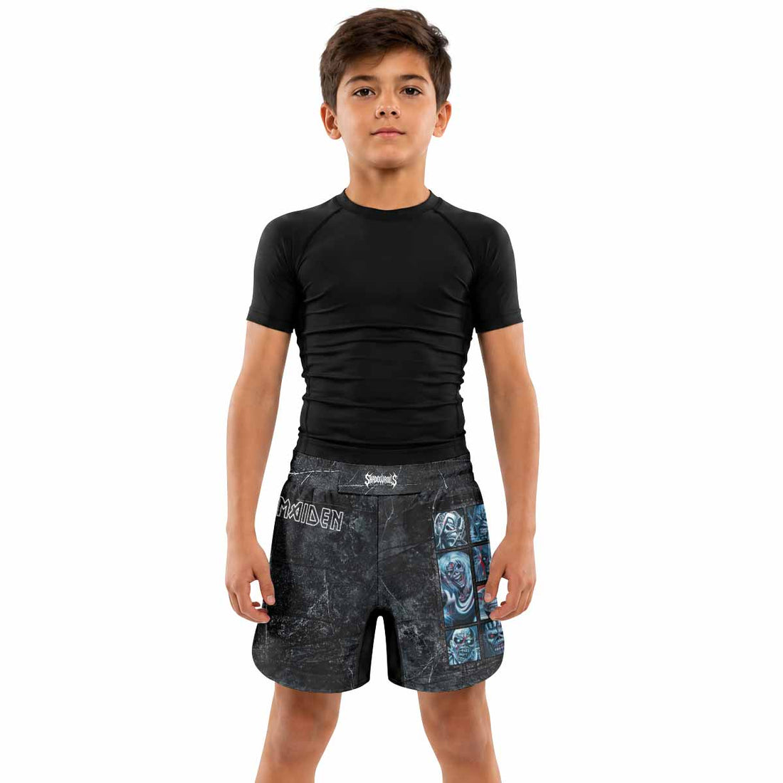 Iron Maiden The Ten Eddies Kids Grappling Shorts - lifestyle