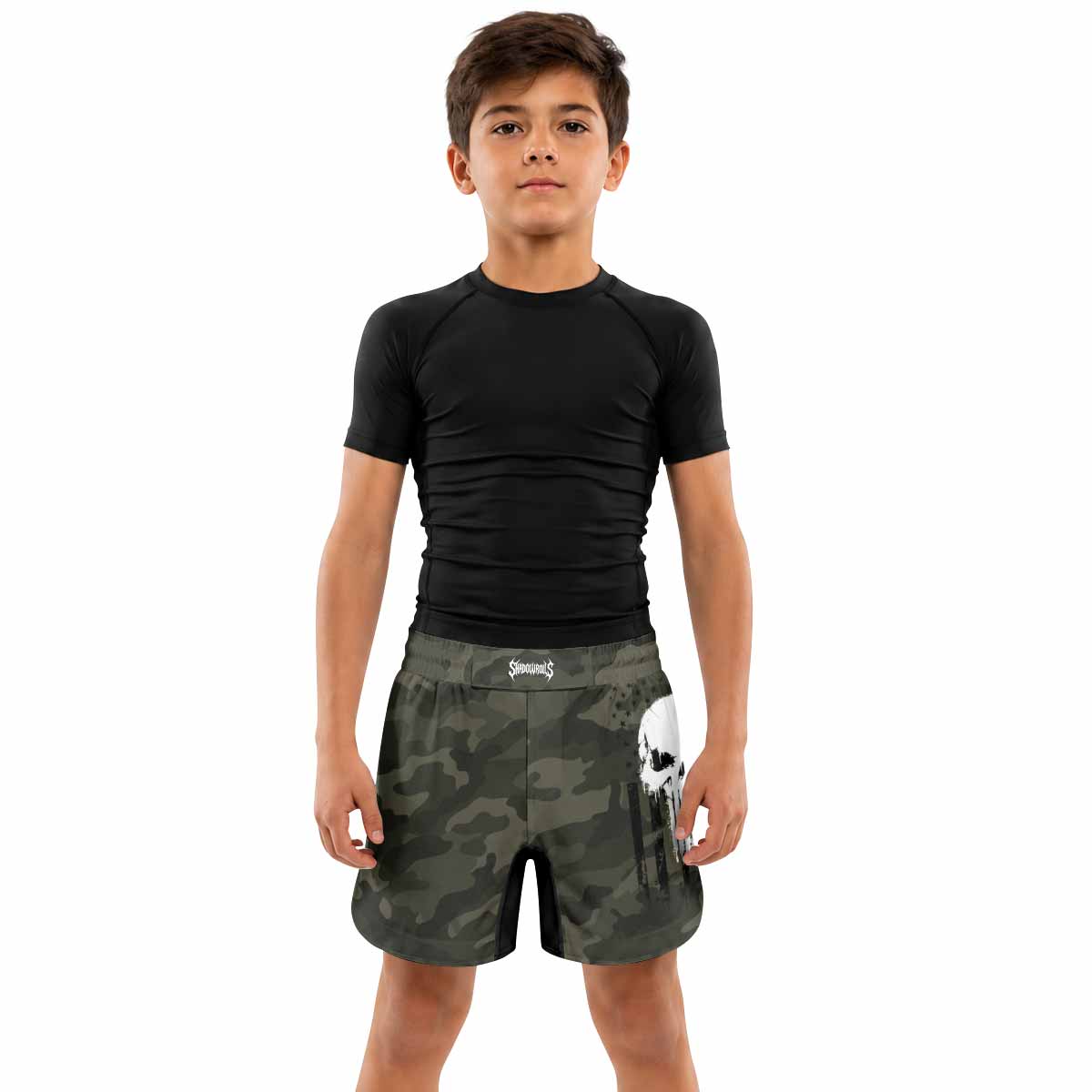 The Punisher Skull We The People Kids Grappling Shorts - lifestyle