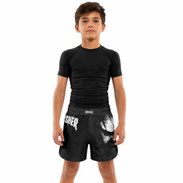 The Punisher Skull Camouflage Kids Grappling Shorts - lifestyle