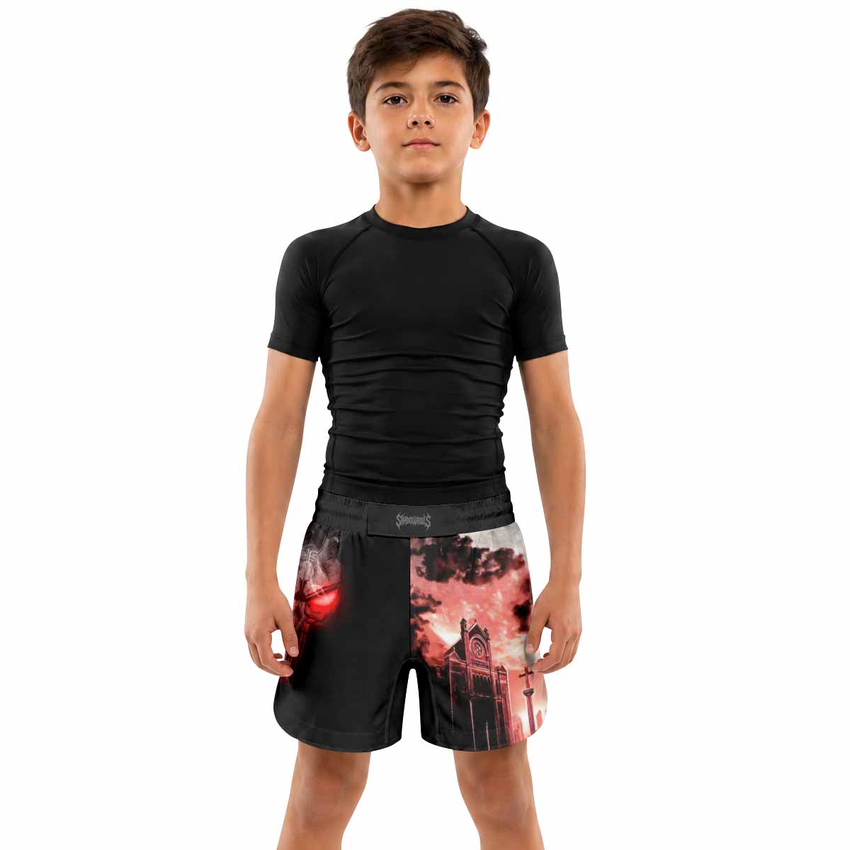 The Punisher Skull Frank Castle Kids Grappling Shorts - lifestyle