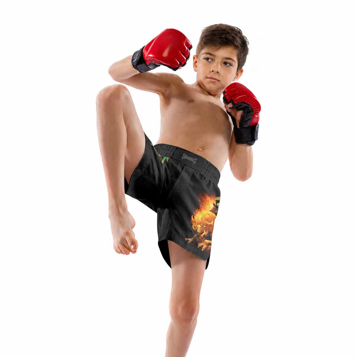Slayer Hellfire Demon Kids Grappling Shorts - lifestyle