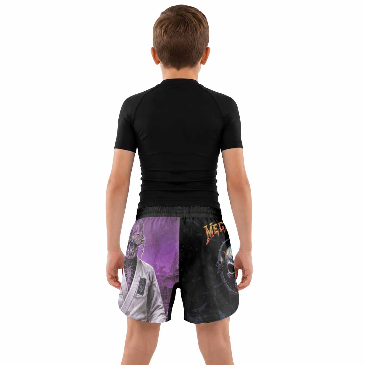 Megadeth Vic Rattlehead Kids Grappling Shorts - lifestyle