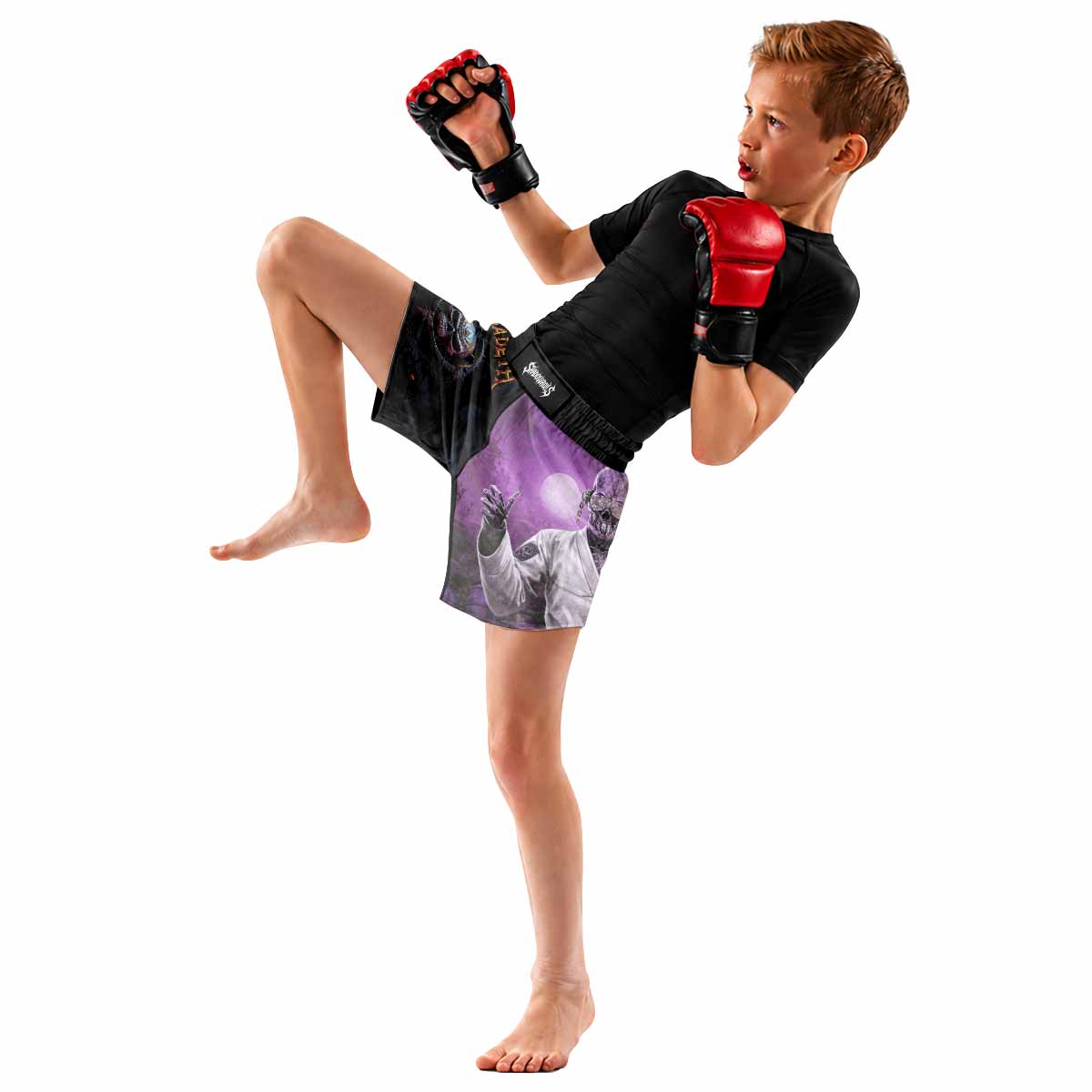 Megadeth Vic Rattlehead Kids Grappling Shorts - lifestyle
