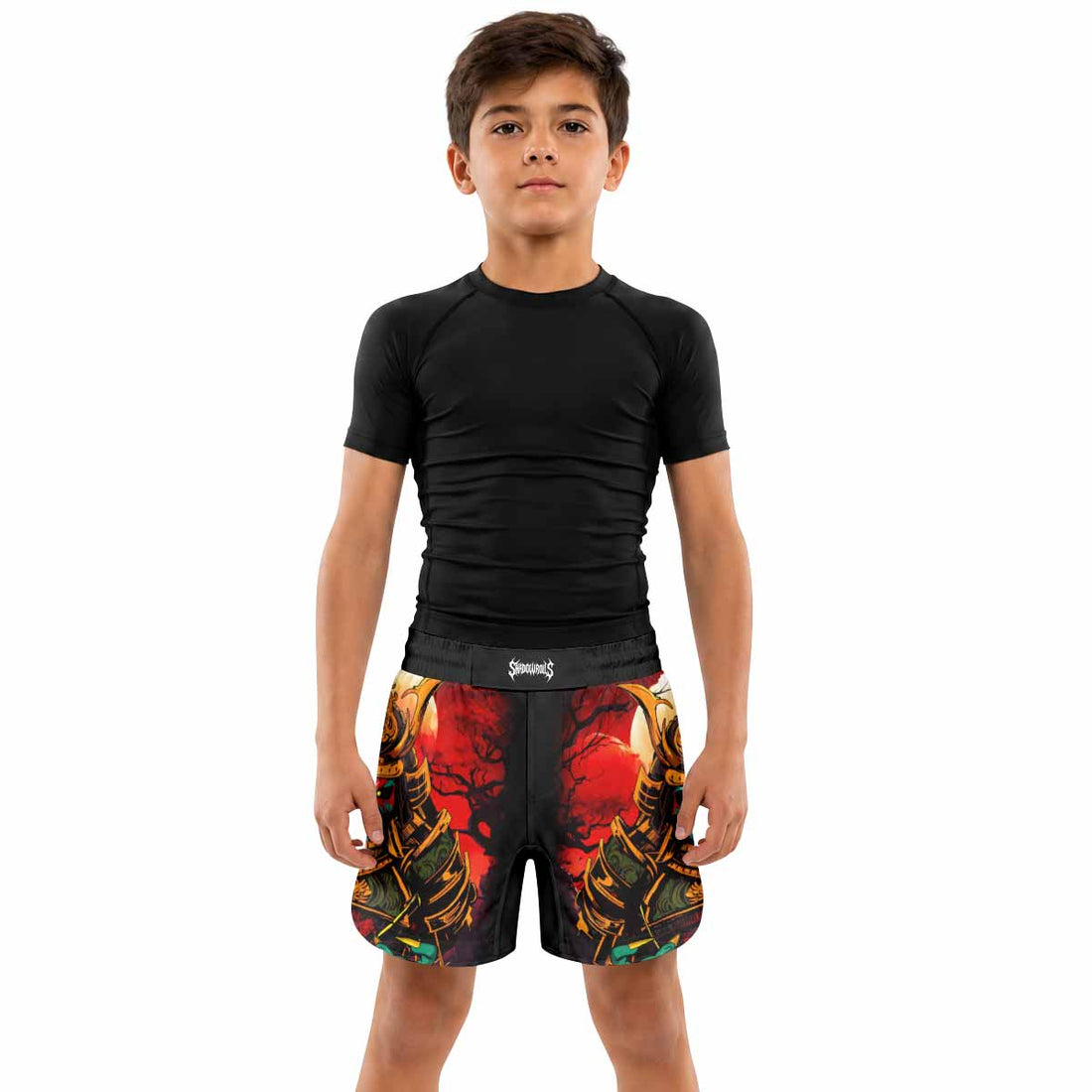 Iron Maiden Samurai Jiu-Jitsu Kids Grappling Shorts - lifestyle
