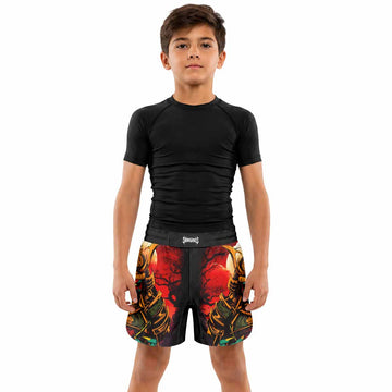 Iron Maiden Samurai Jiu-Jitsu Kids Grappling Shorts - lifestyle